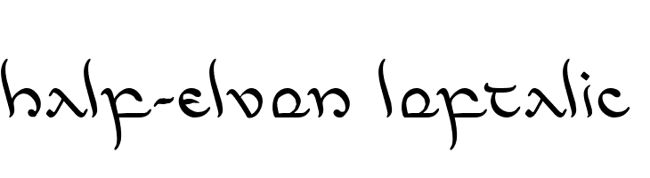 Half-Elven Leftalic Font