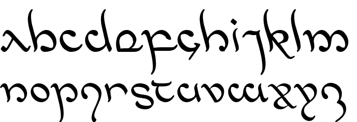 Half-Elven Leftalic Font LOWERCASE