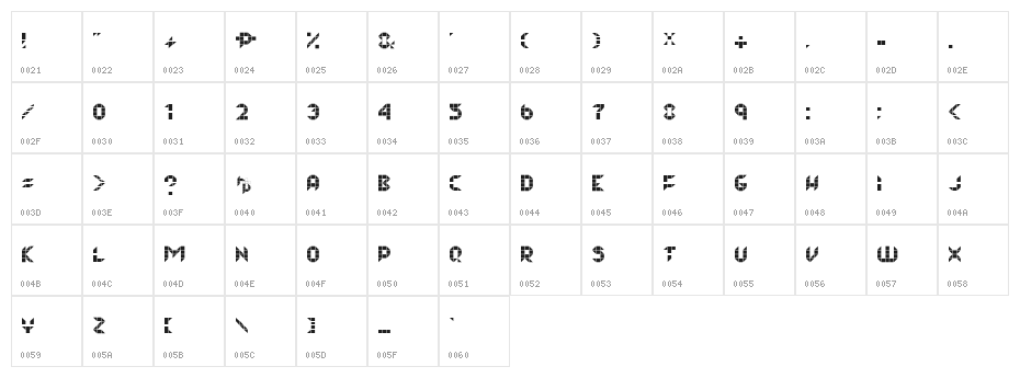 Half Project Logo Character Map