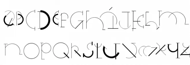 HalfCircleAlphabetXP Schriftart Groß