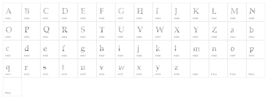 HalfFaded Character Map