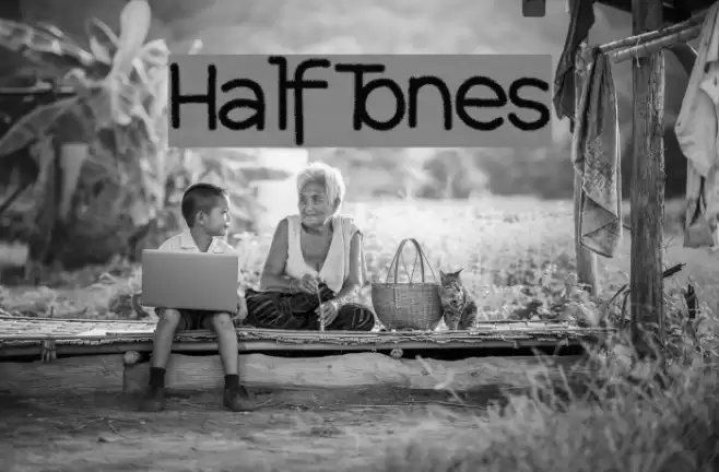 HalfTones Font examples