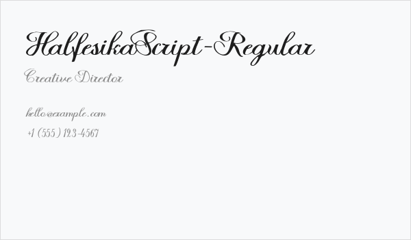HalfesikaScript-Regular Business Card