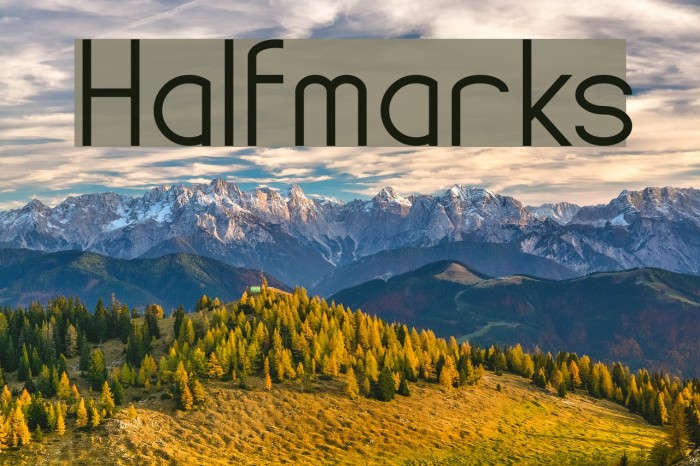 Halfmarks Font examples