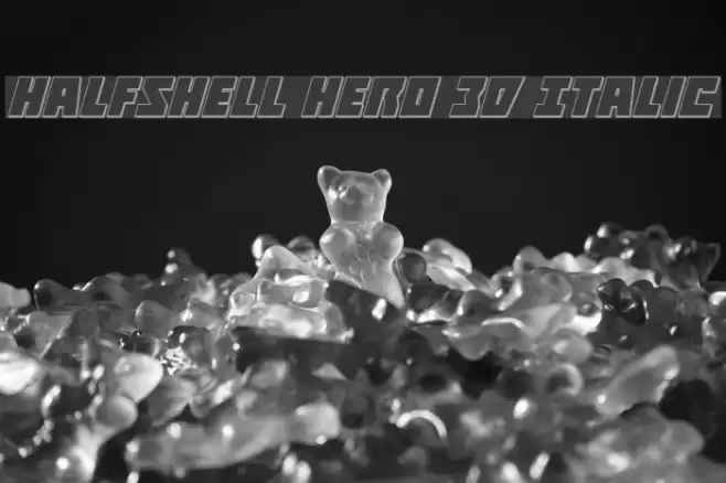 Halfshell Hero 3D Italic Font examples