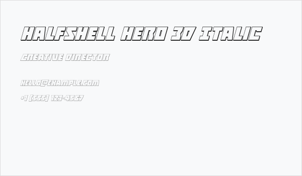 Halfshell Hero 3D Italic Business Card