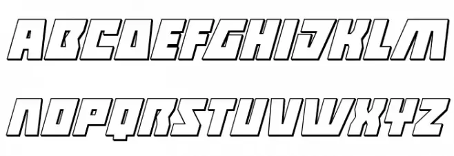 Halfshell Hero 3D Italic Schriftart Kleinbuchstaben
