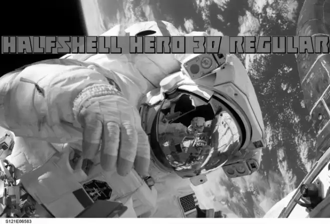 Halfshell Hero 3D Regular Font examples