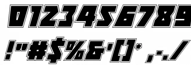 Halfshell Hero Academy Italic Font OTHER CHARS