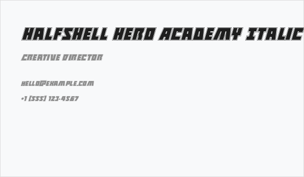 Halfshell Hero Academy Italic Business Card
