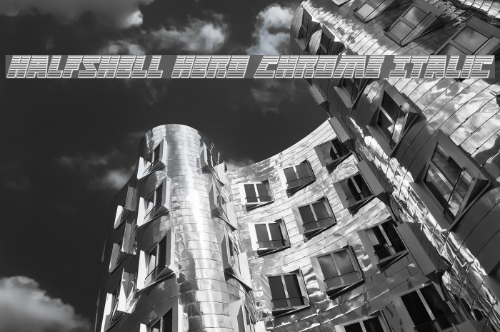 Halfshell Hero Chrome Italic Font examples
