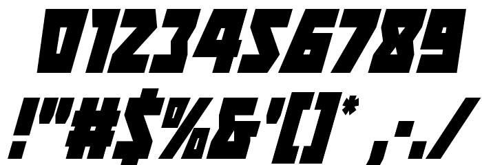 Halfshell Hero Condensed Italic Font OTHER CHARS