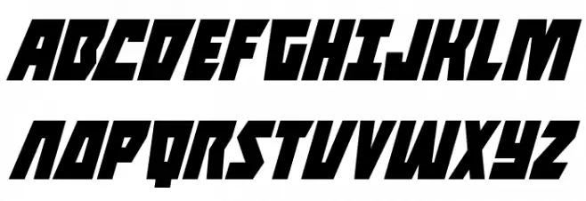 Halfshell Hero Condensed Italic Caratteri MAIUSCOLE