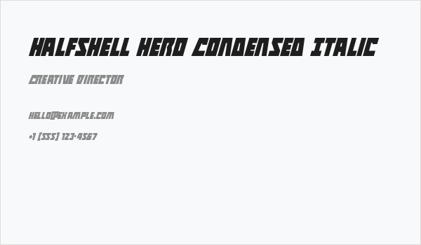 Halfshell Hero Condensed Italic Business Card