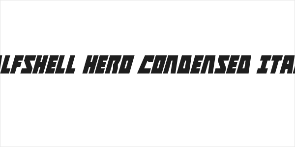 Halfshell Hero Condensed Italic Logo