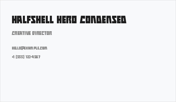 Halfshell Hero Condensed Business Card