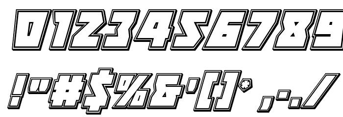 Halfshell Hero Engraved Italic Font OTHER CHARS