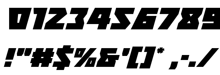 Halfshell Hero Expanded Italic Font OTHER CHARS