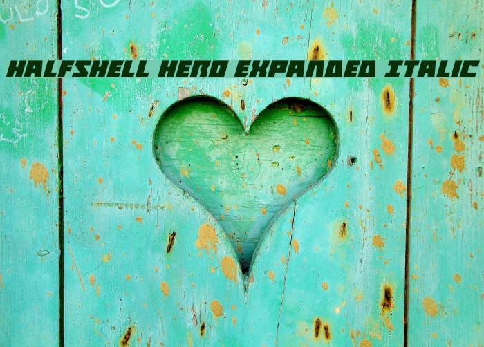 Halfshell Hero Expanded Italic Font examples