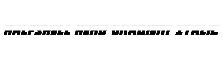 Halfshell Hero Gradient Italic Font
