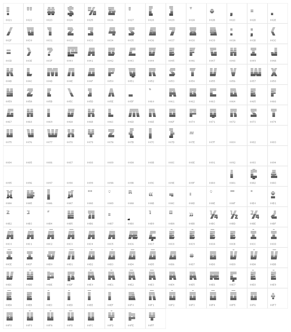 Halfshell Hero Gradient Regular Character Map