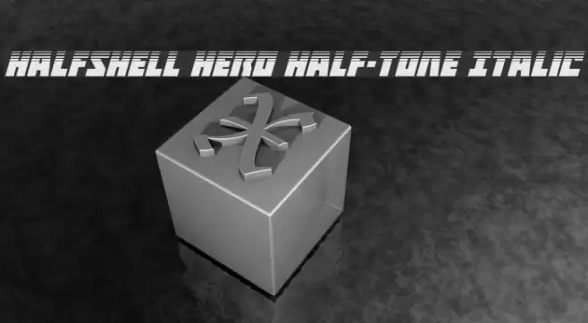 Halfshell Hero Half-Tone Italic Fuentes examples