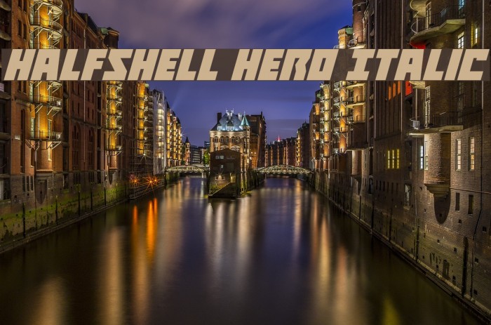 Halfshell Hero Italic Font examples
