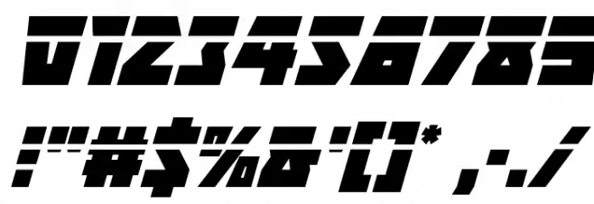 Halfshell Hero Laser Italic Font OTHER CHARS