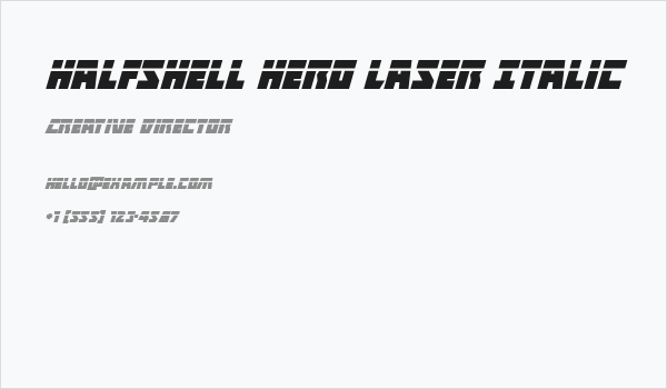 Halfshell Hero Laser Italic Business Card