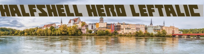 Halfshell Hero Leftalic Font examples