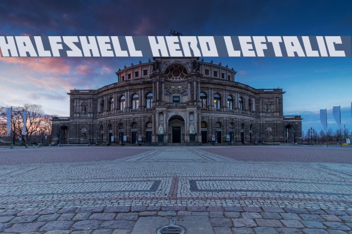 Halfshell Hero Leftalic Font examples