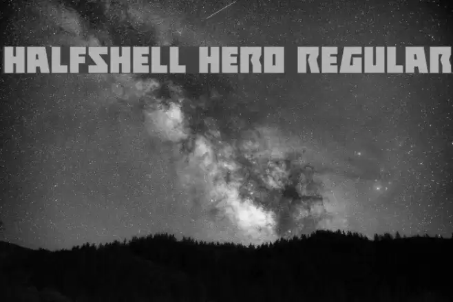 Halfshell Hero Regular Schriftart examples