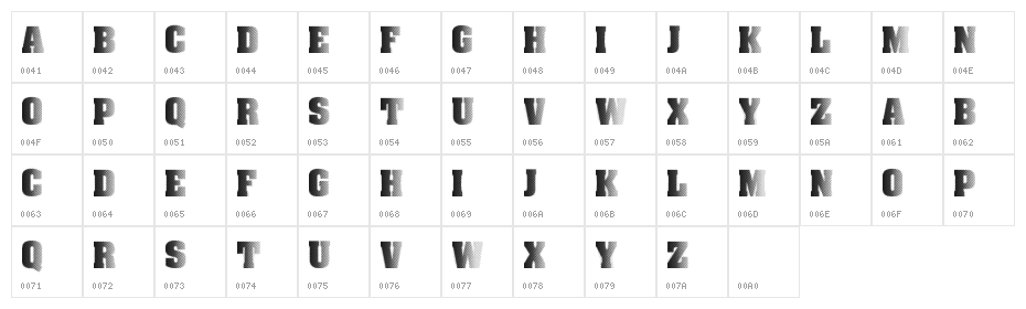 Halftone CAPS Character Map