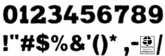 Halftone Poster Demo Шрифта ДРУГИЕ символов