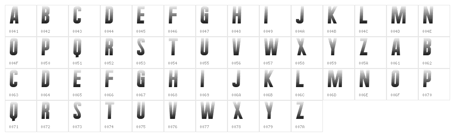 HalftoneNium Character Map