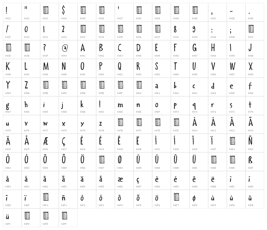 Halfway There DEMO Regular Character Map