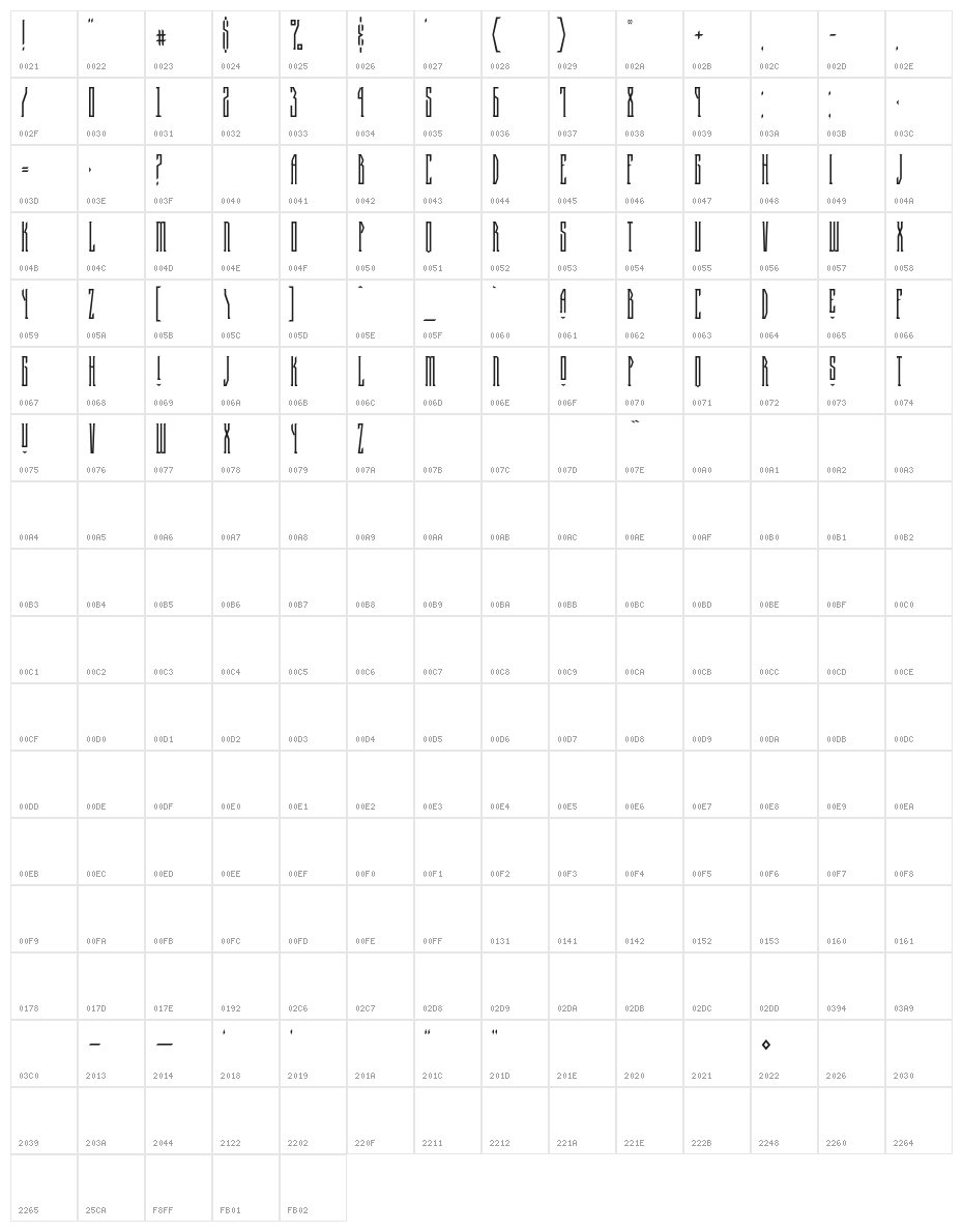 HalfwayHouse Character Map
