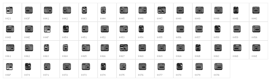 Halfwits Regular Character Map