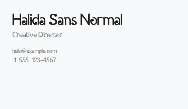 Halida Sans Normal Business Card