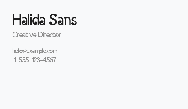 Halida Sans Business Card