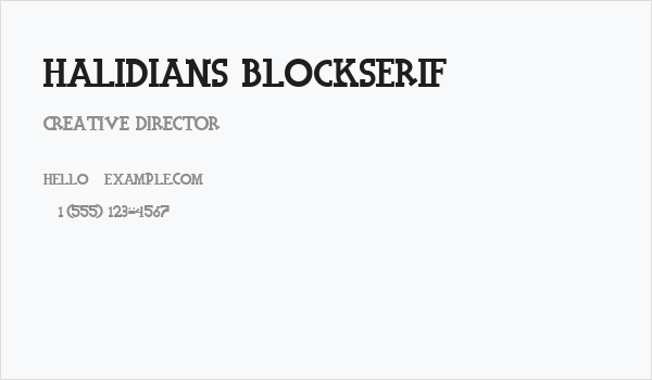 Halidians Blockserif Business Card
