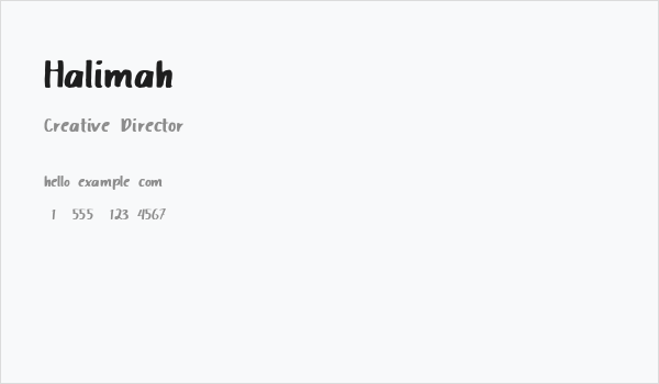 Halimah Business Card