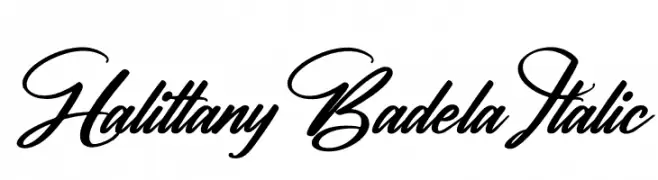 Halittany Badela Italic  नि: शुल्क फ़ॉन्ट्स डाउनलोड