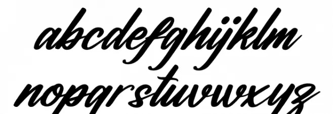 Halittany Badela Italic Caratteri MINUSCOLO