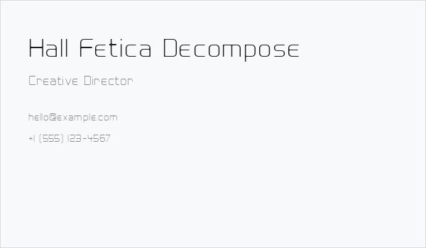Hall Fetica Decompose Business Card