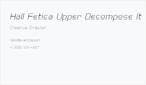 Hall Fetica Upper Decompose It Business Card