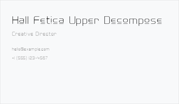 Hall Fetica Upper Decompose Business Card