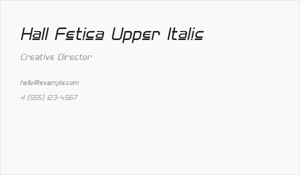 Hall Fetica Upper Italic Business Card