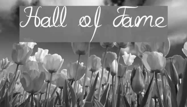Hall of Fame Font examples