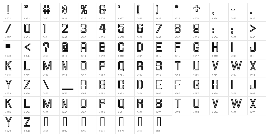 HallandaleSquareInline JL Character Map